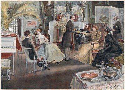 1893年在巴黎的五点茶。 作者 Pierre Georges Jeanniot